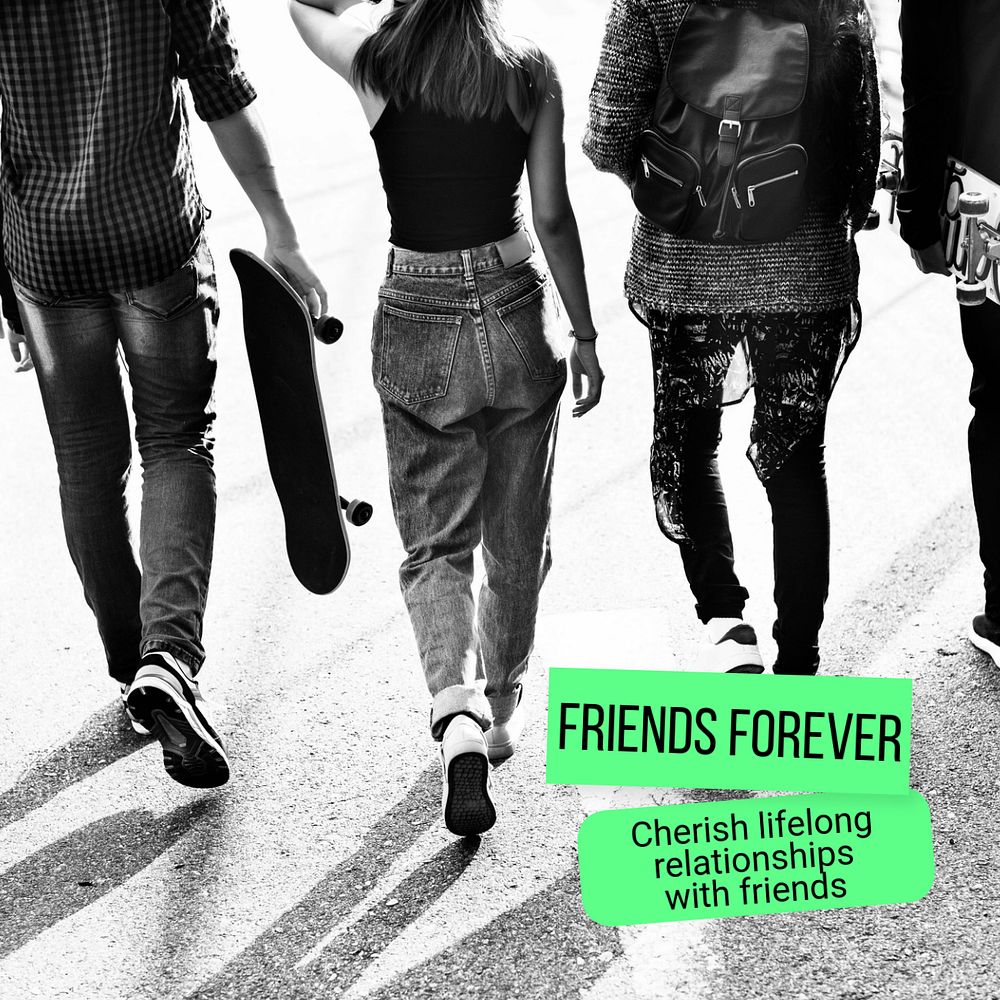 Friends forever Instagram post template, editable text