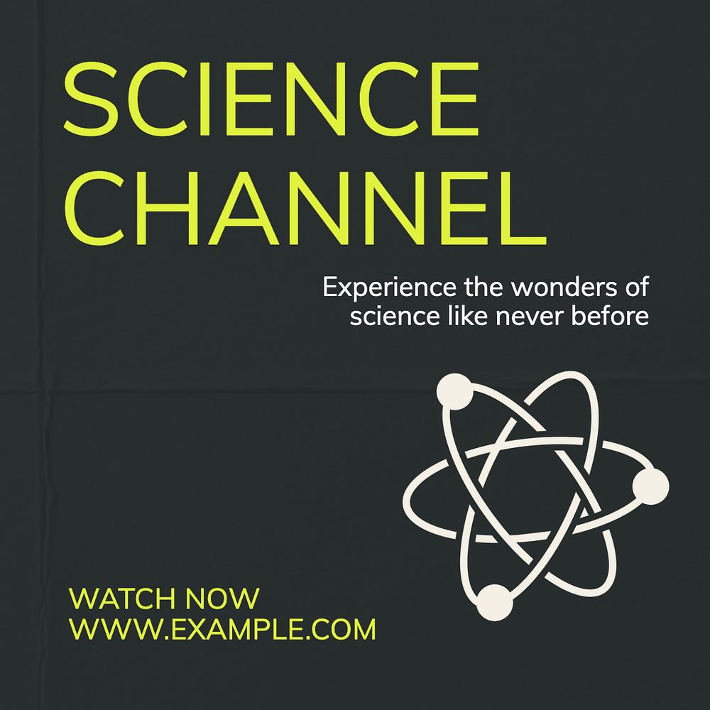 Science channel Instagram post template, editable text