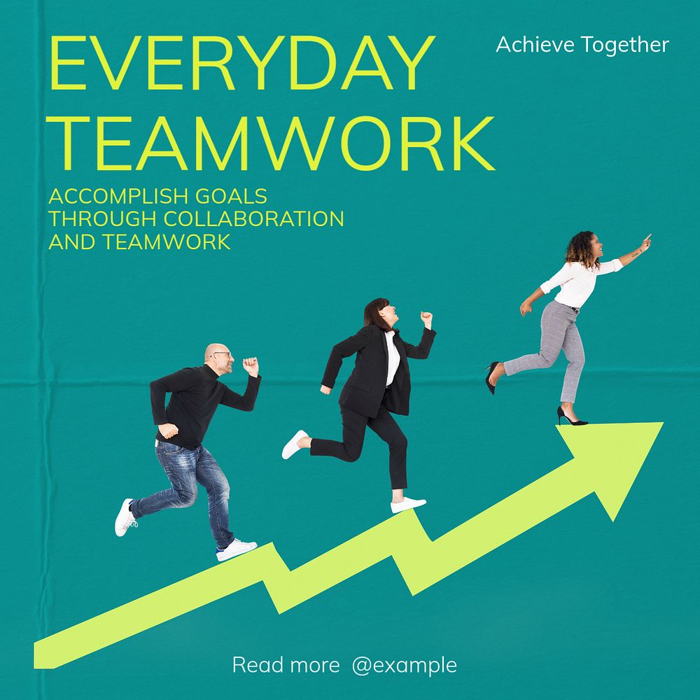 Teamwork Instagram post template, editable text