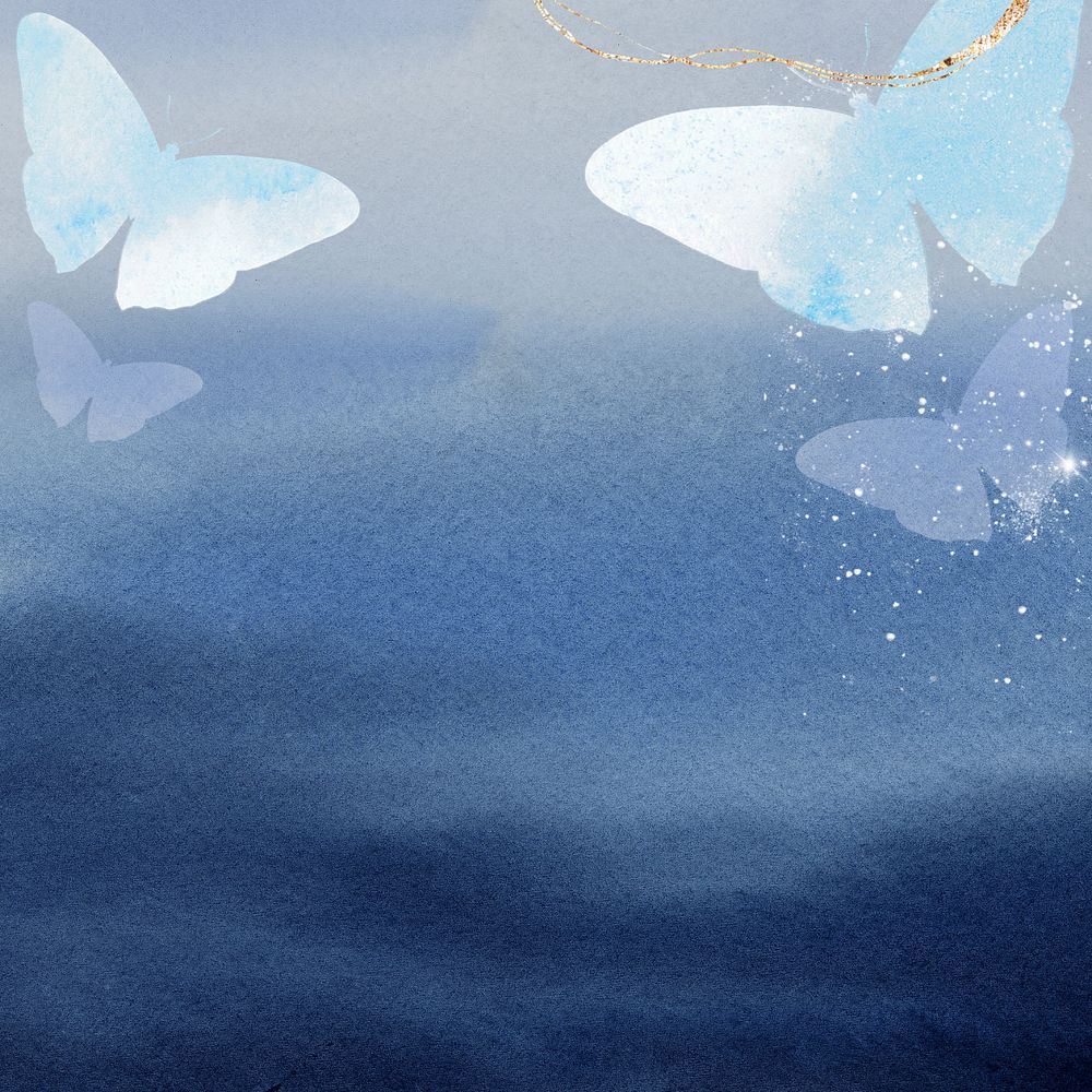 Aesthetic blue butterfly, beautiful illustration, editable design