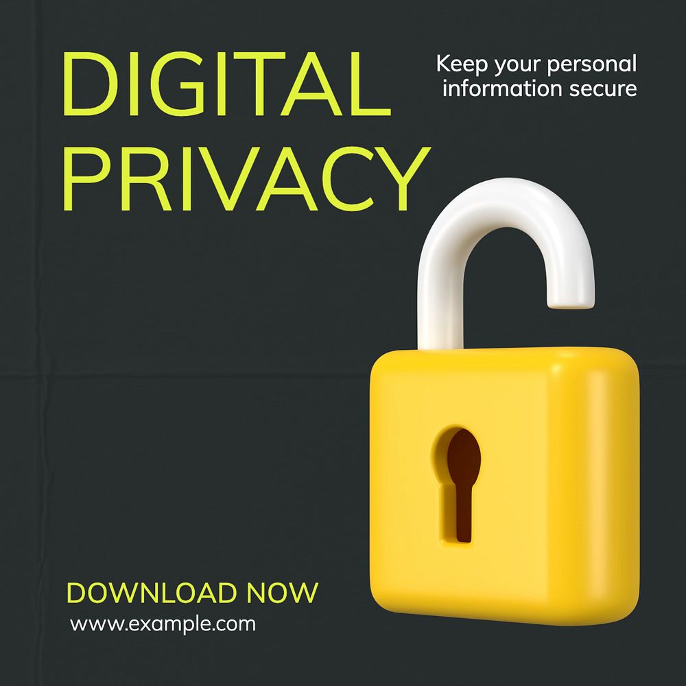 Digital privacy Instagram post template, editable text