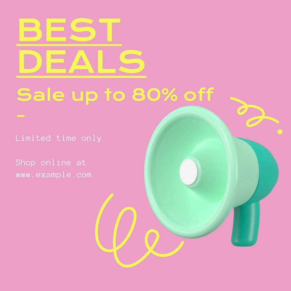 Best deals Instagram post template, editable text