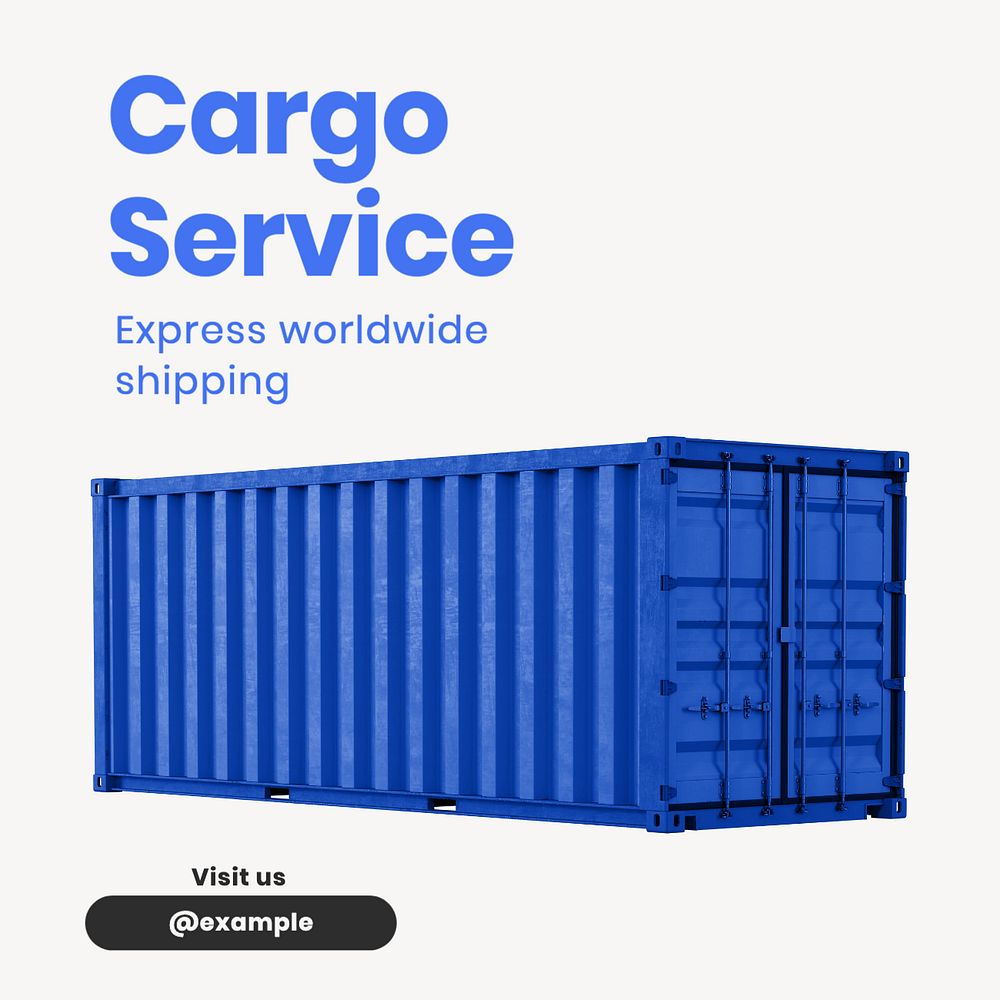 Cargo service Instagram post template, editable text