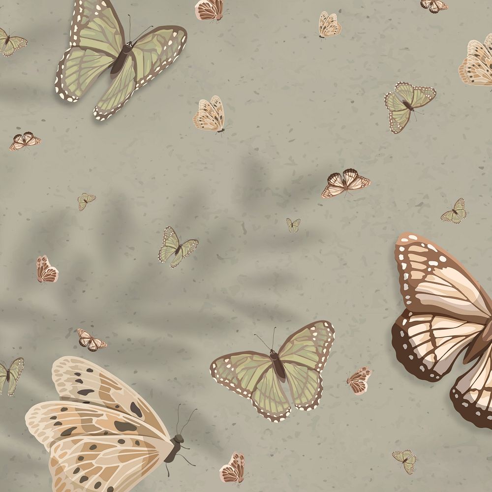 Editable butterfly nature background design