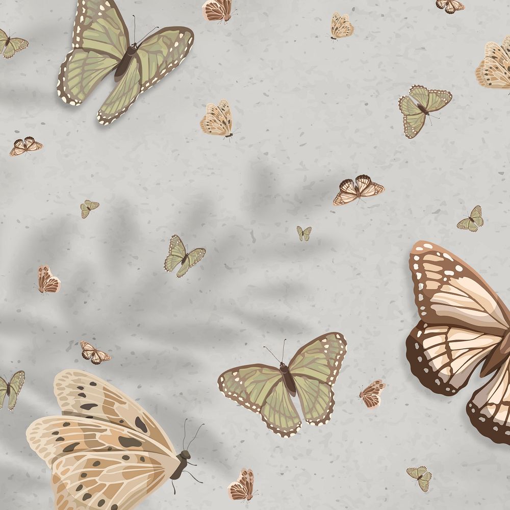 Editable butterfly nature background design