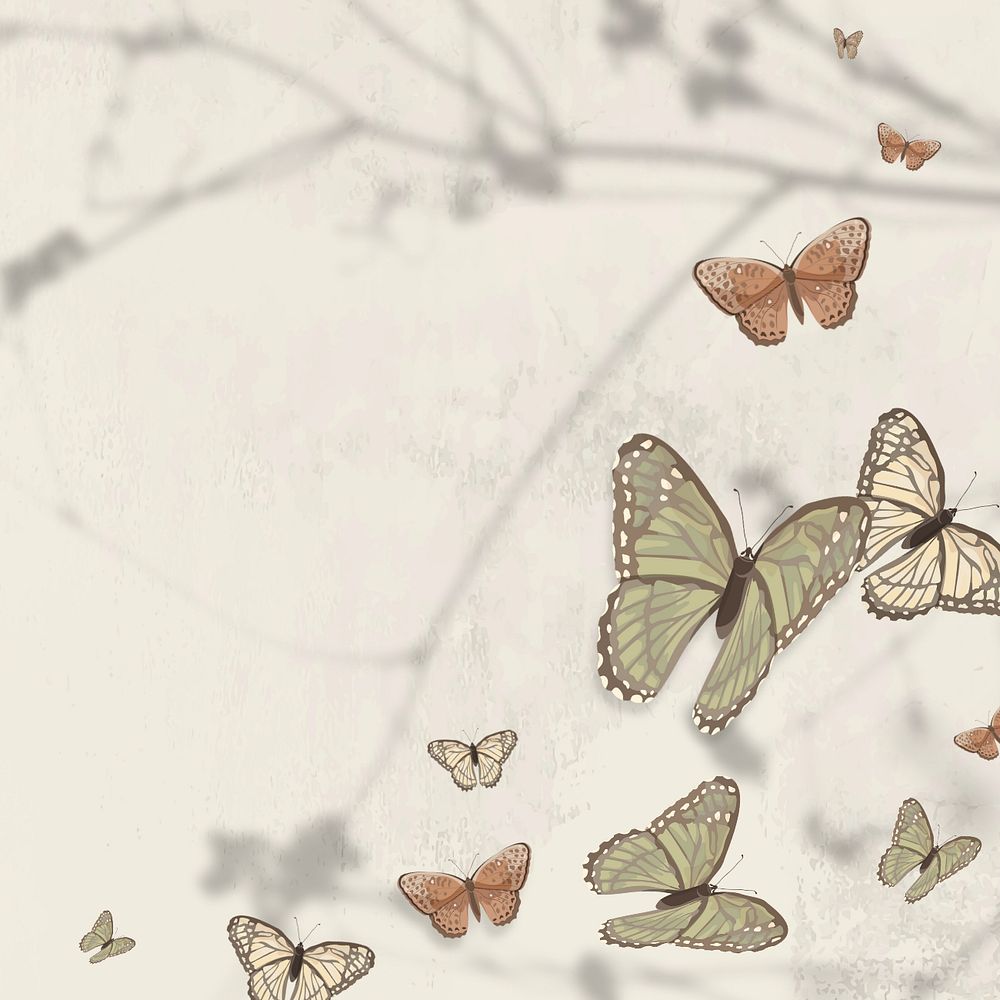 Editable butterfly nature background design