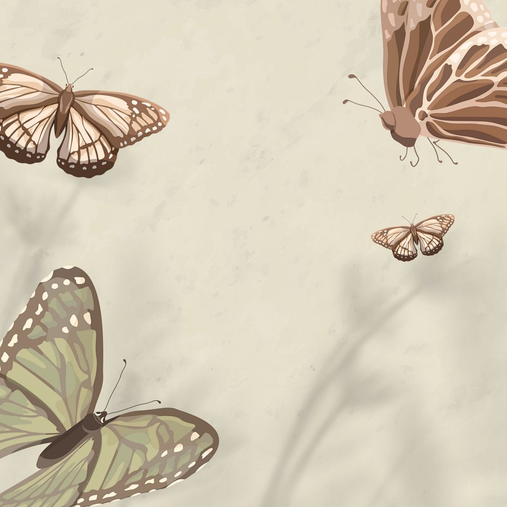 Editable butterfly nature background design