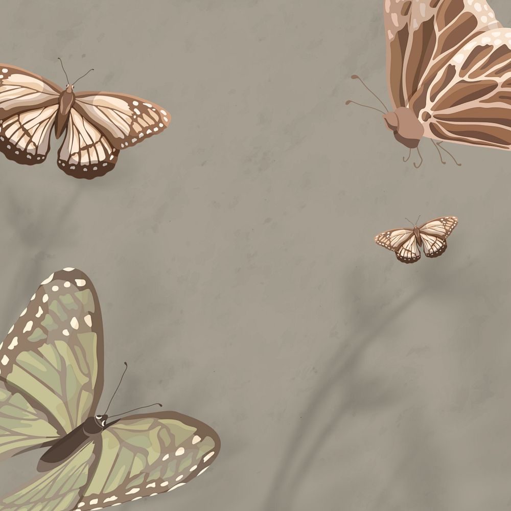 Editable butterfly nature background design