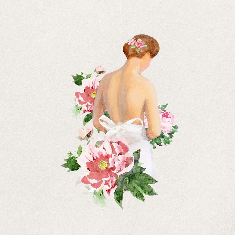 Watercolor bride, editable remix design