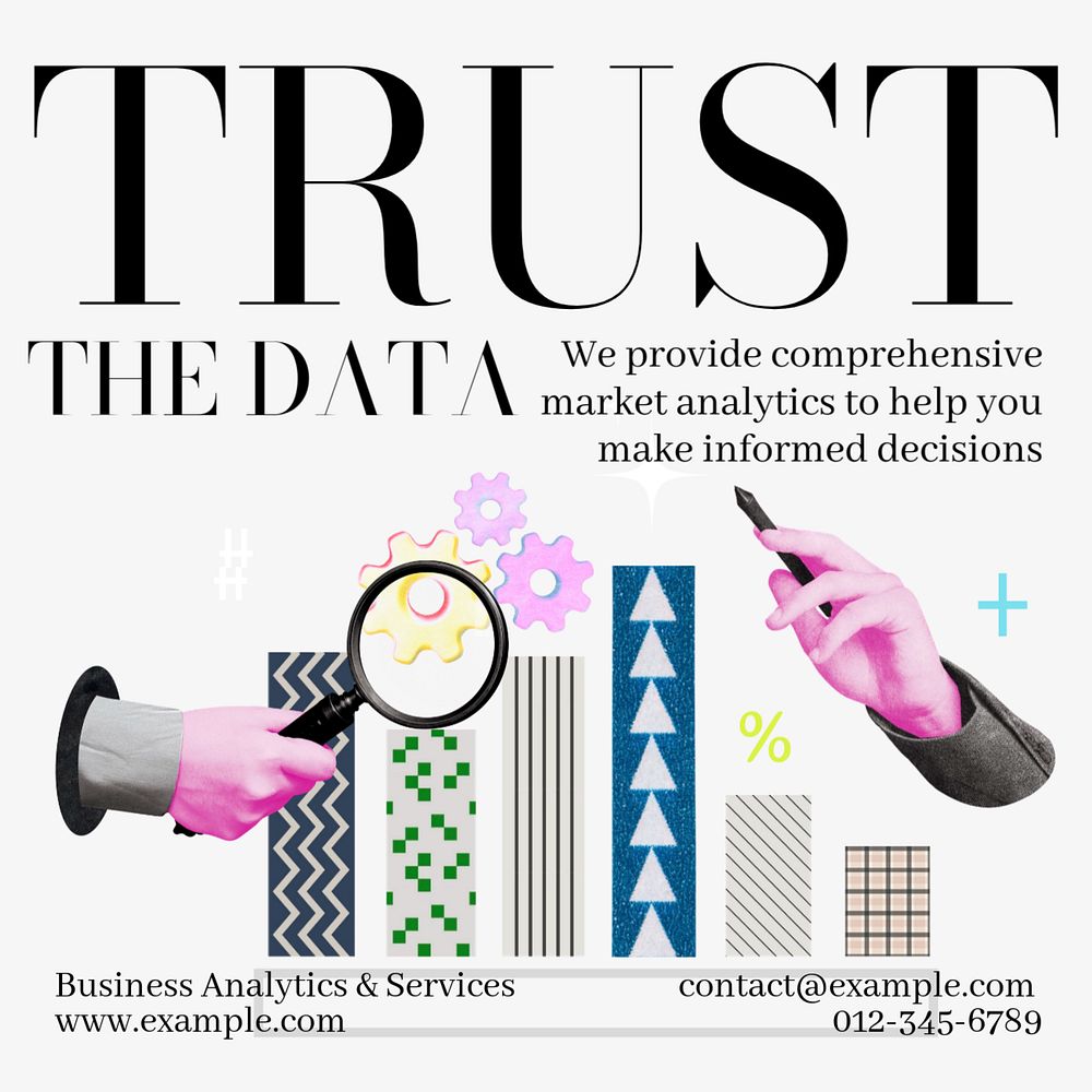 Trust the data Instagram post template, editable text