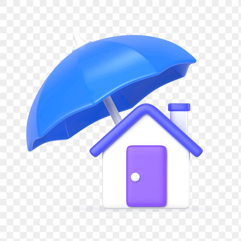 3D house insurance, element editable illustration