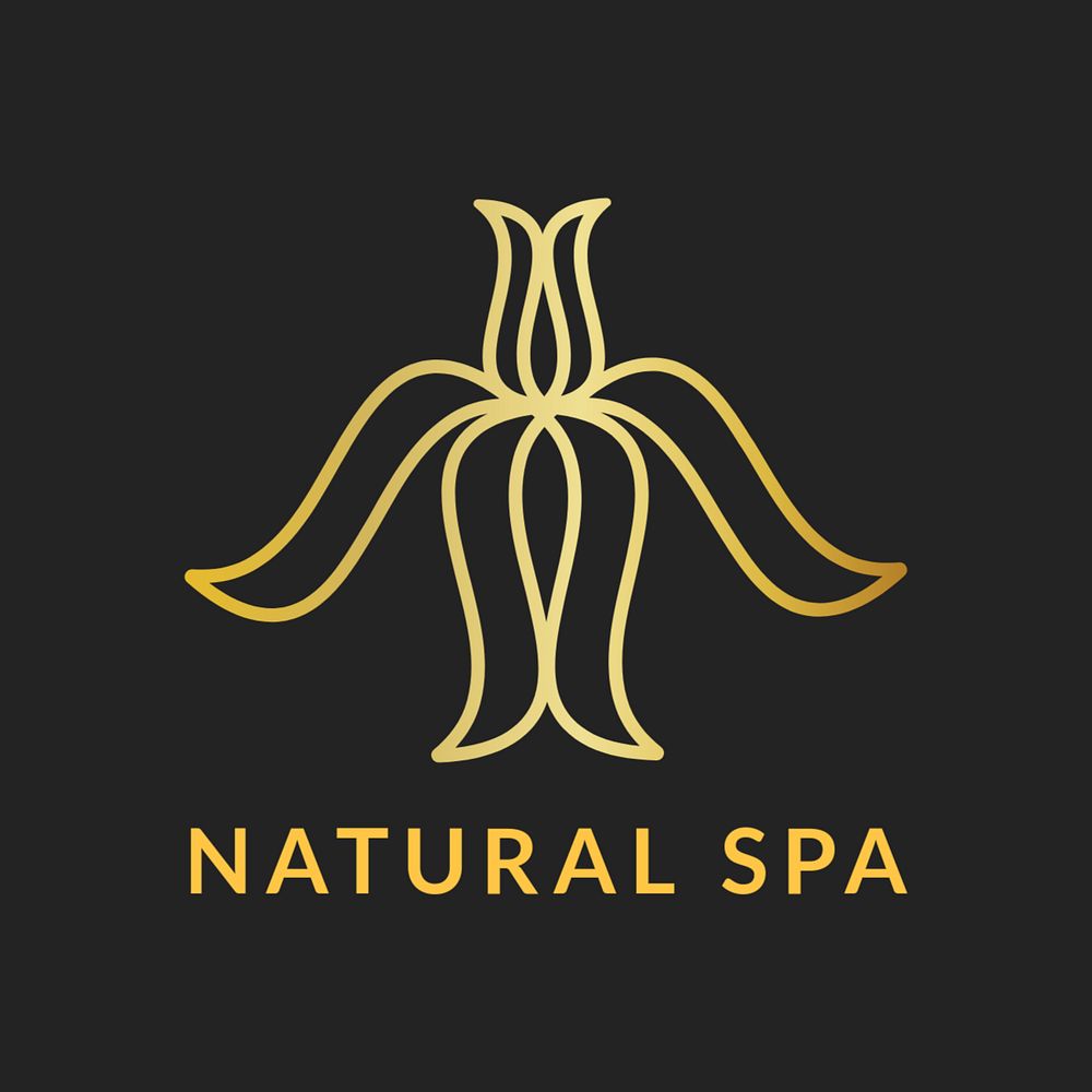 Health spa gold logo template, modern creative design, editable text