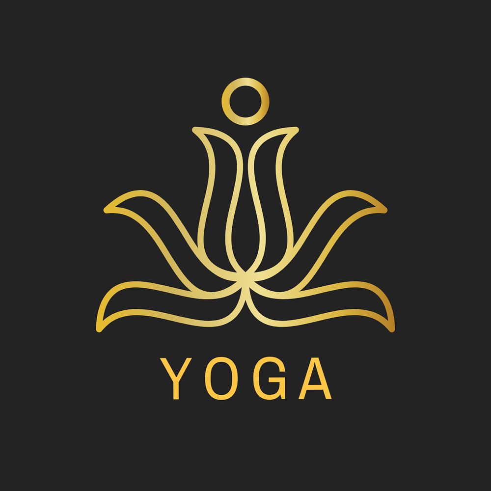 Classy wellness yoga logo template, flower illustration, editable design