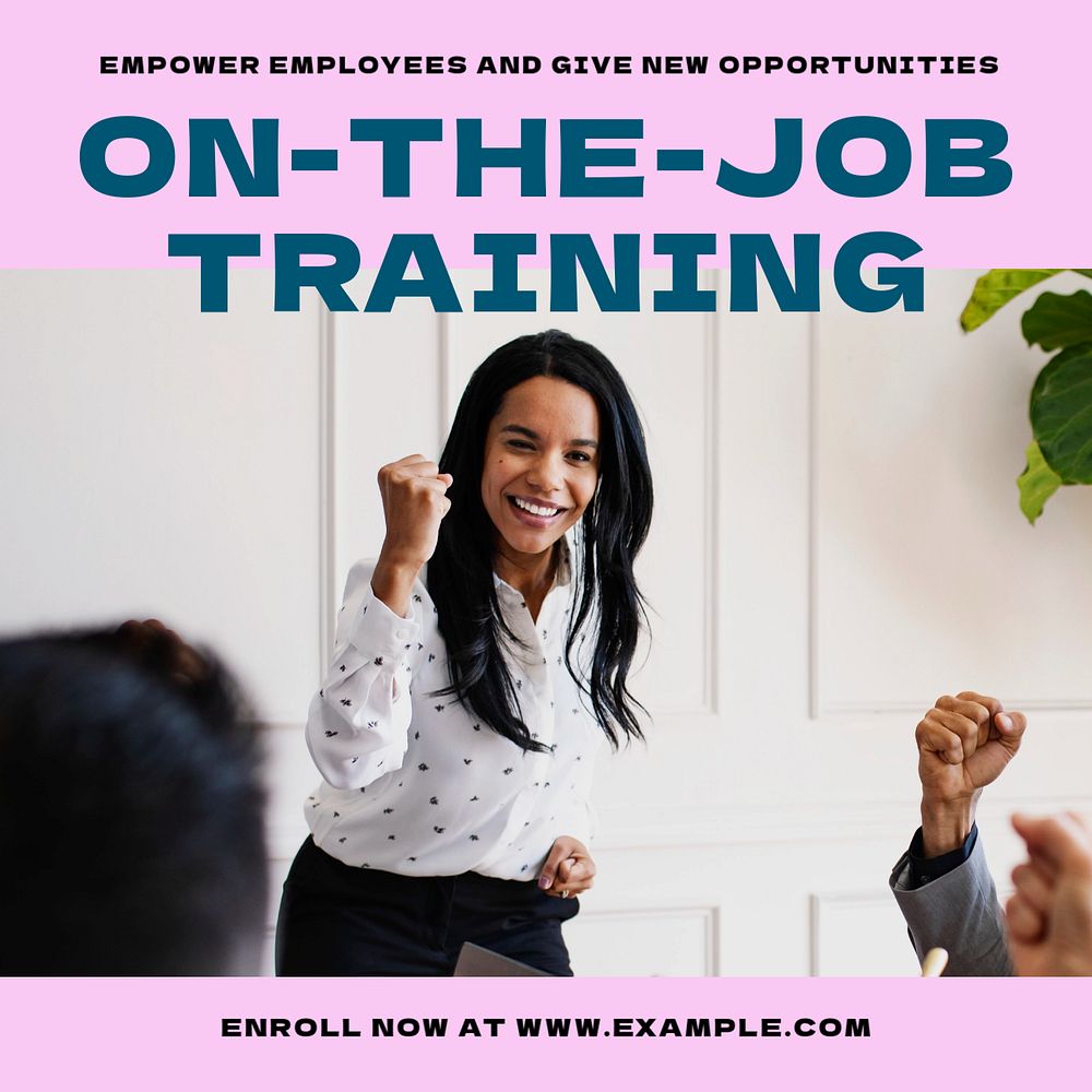 Job training Instagram post template, editable design