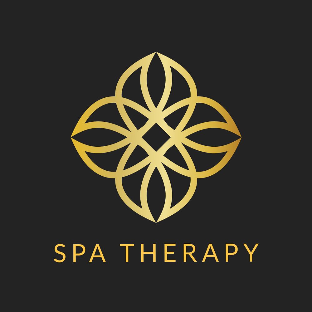 Spa therapy flower logo template, editable design