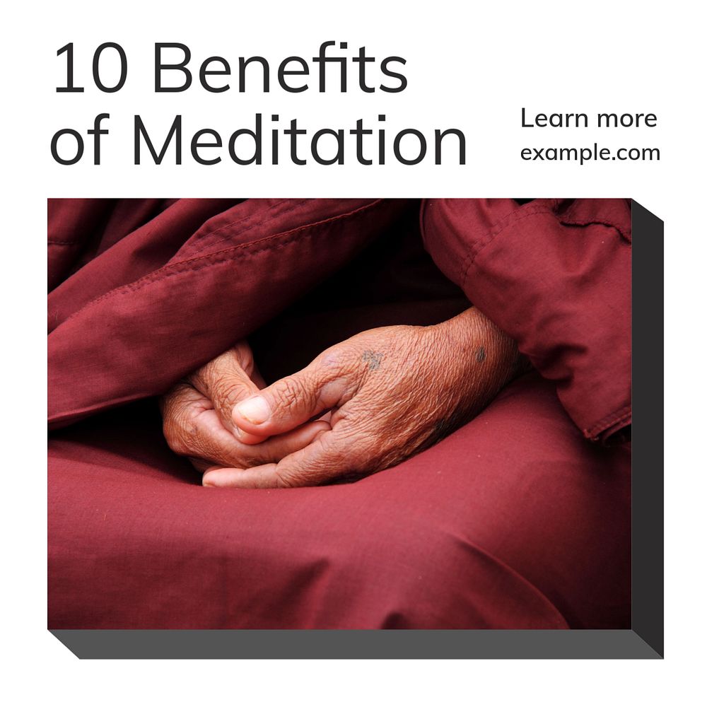 10 benefits of meditation Instagram post template, editable design