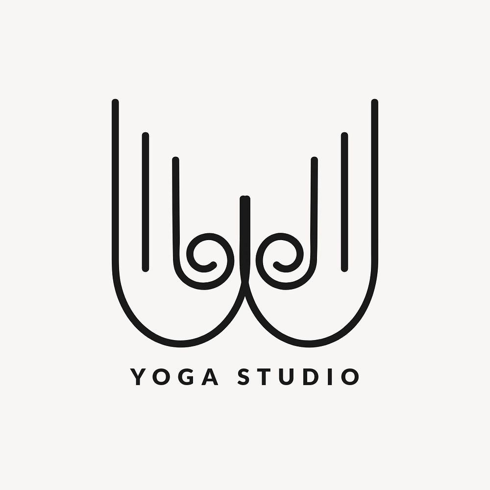 Yoga studio logo template, modern editable design