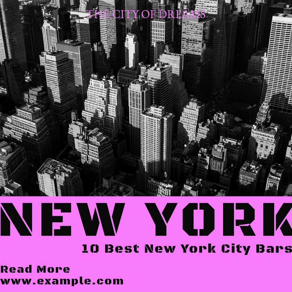 New York City Instagram post template, editable design