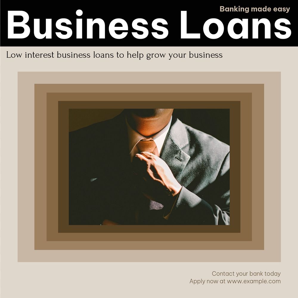 Business loans Instagram post template, editable design