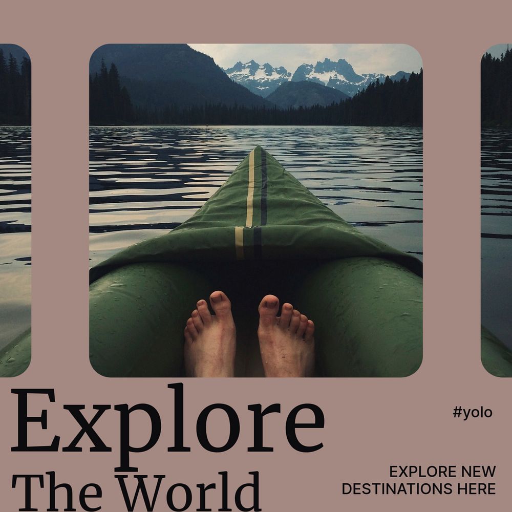 Travel Instagram post template, editable design