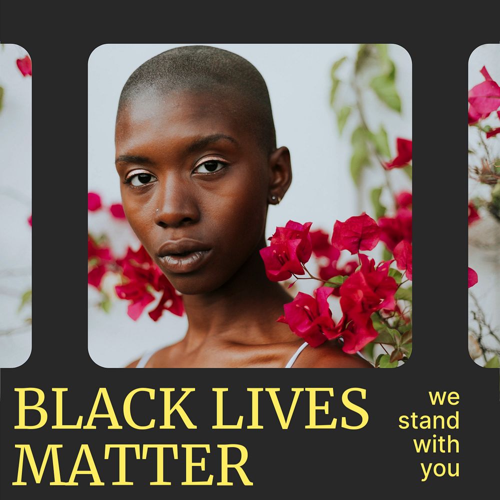 Black lives matter Instagram post template, editable design