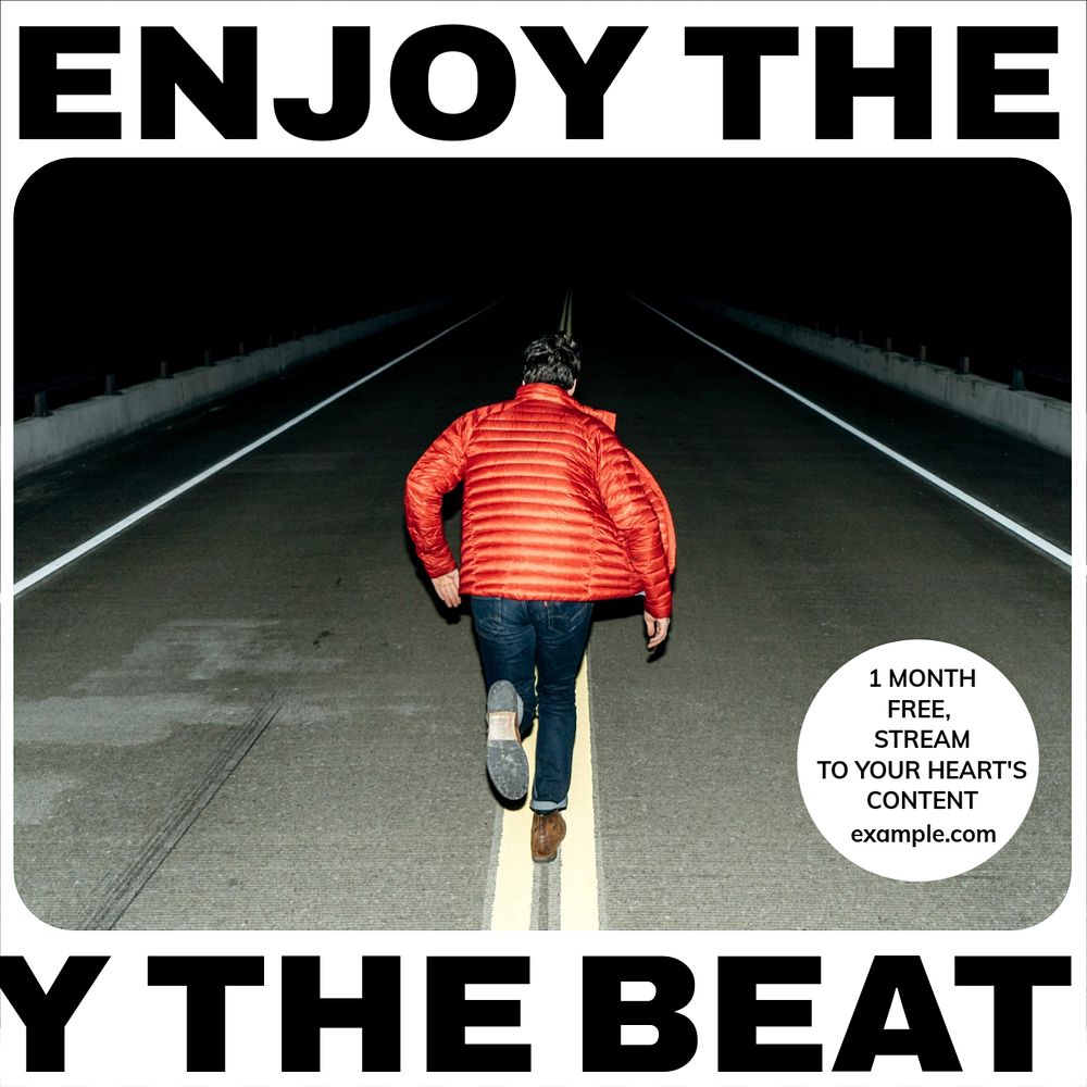 Enjoy the beat Instagram post template, editable design