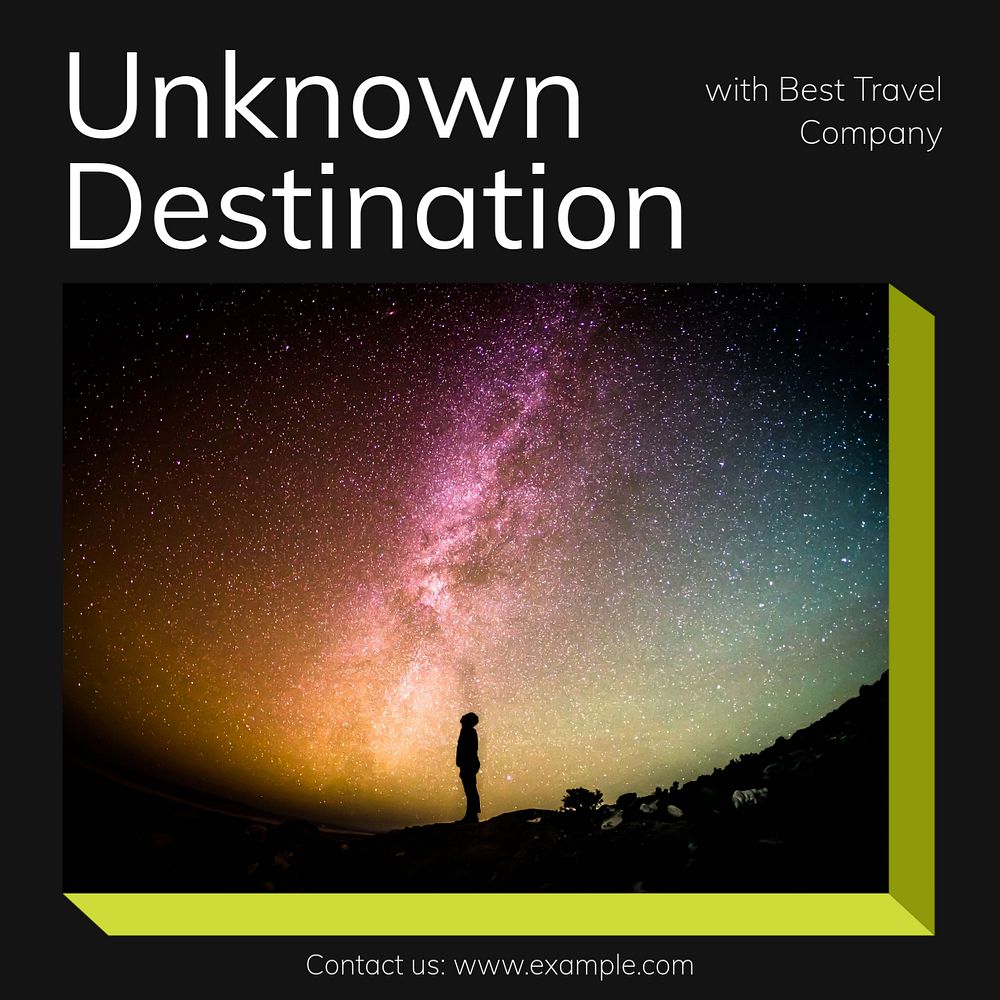 Unknown destination Instagram post template, editable design