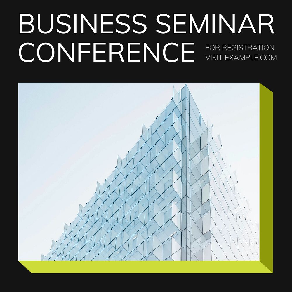 Business seminar conference Instagram post template, editable design