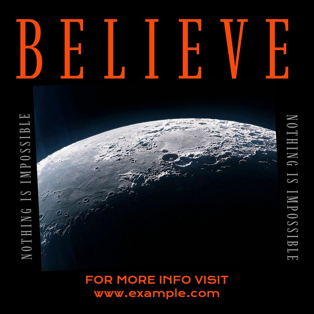 Believe Instagram post template, editable design