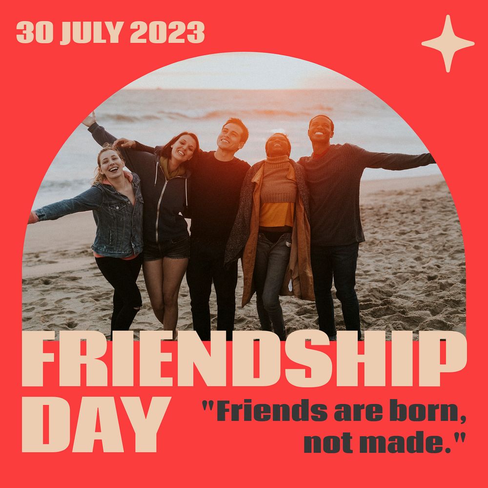 Friendship day Instagram post template, editable design