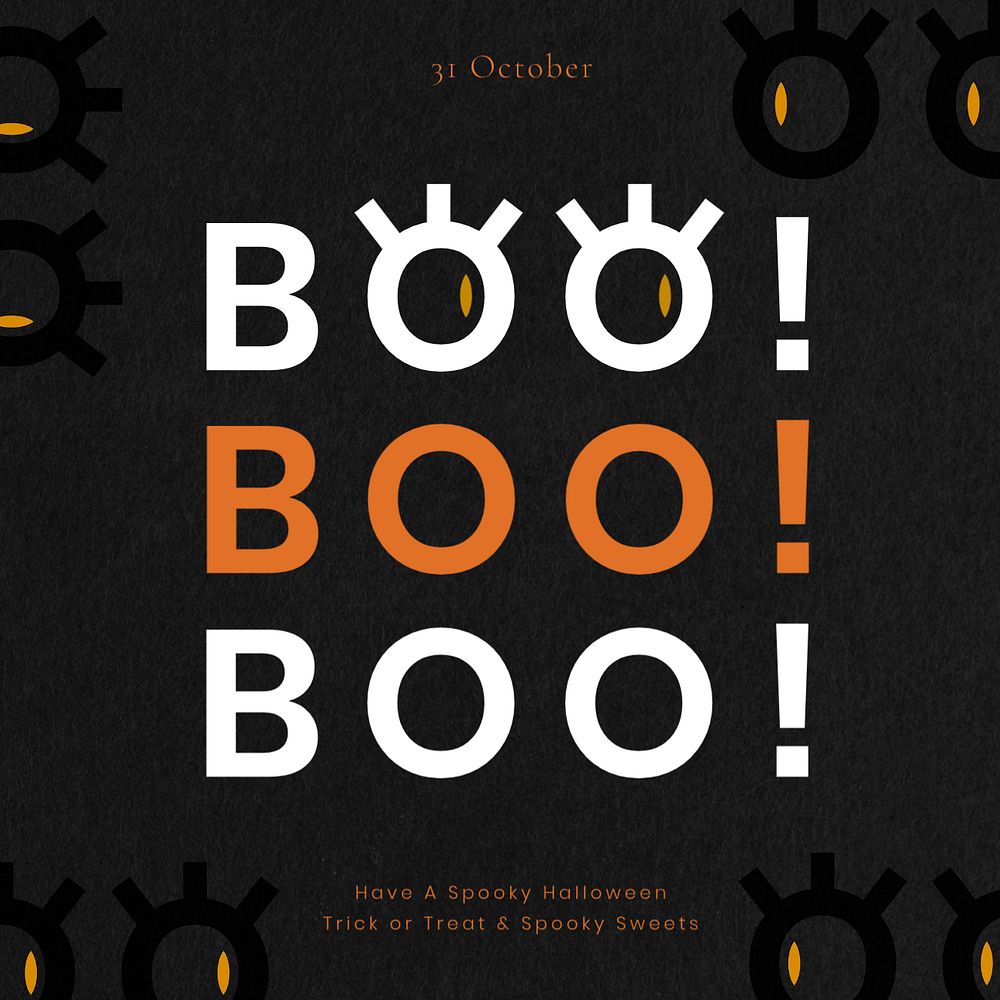 Cute halloween Instagram post template, editable design