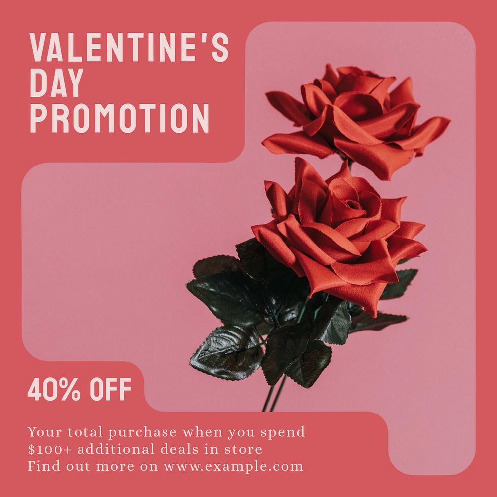 Valentine's day promotion Instagram post template, editable design