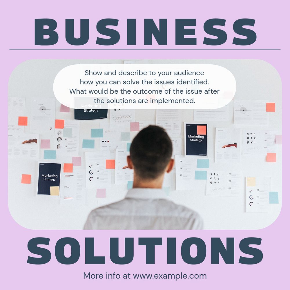 Business solutions Instagram post template, editable design