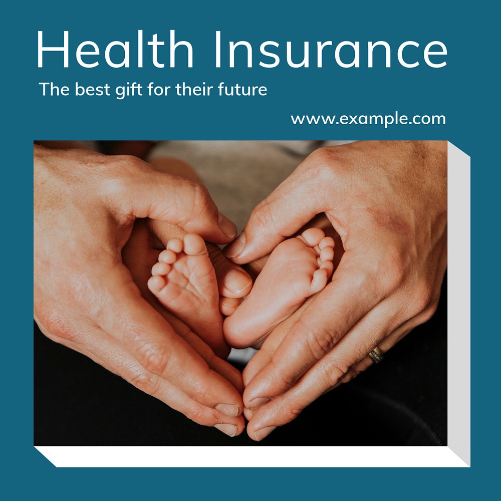 Health insurance Instagram post template, editable design