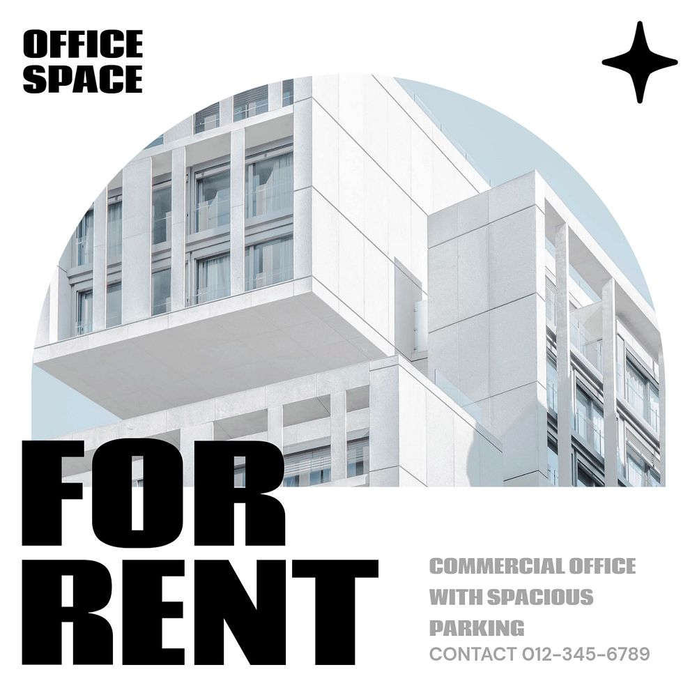 For rent Instagram post template, editable design