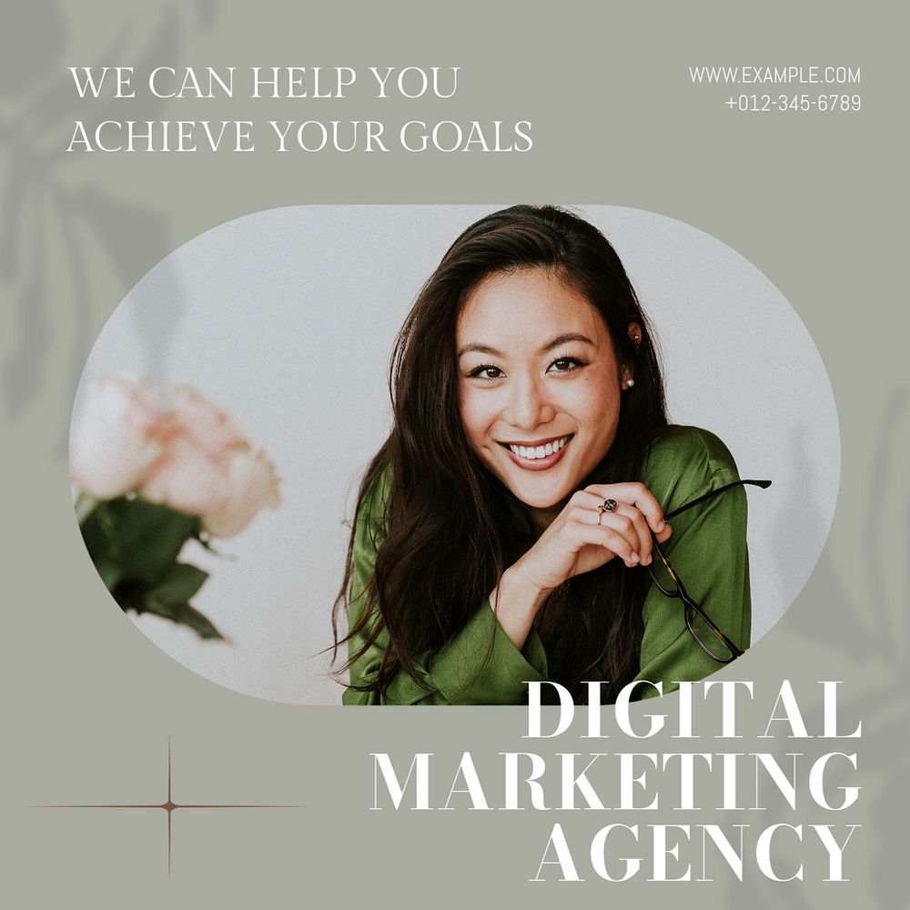 Digital marketing agency Instagram post template, editable design