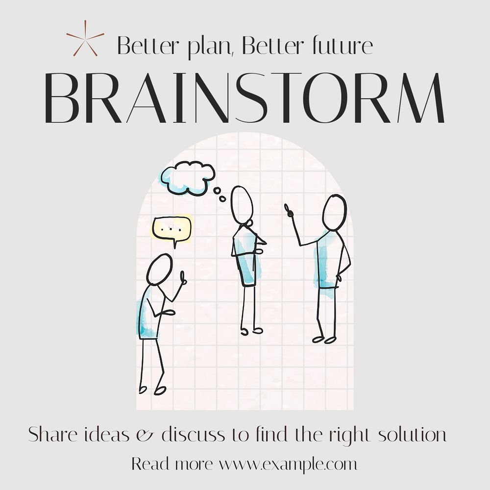 Business brainstorm Instagram post template, editable design