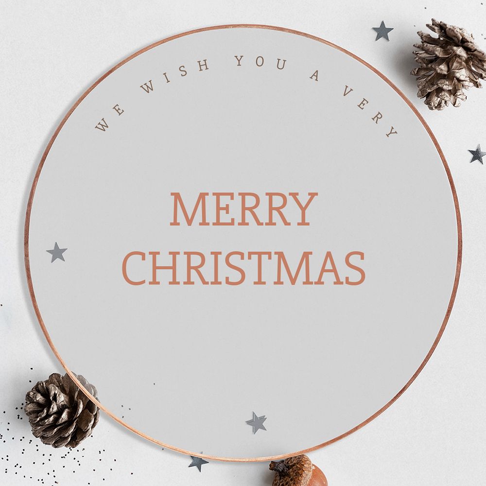 Merry Christmas Instagram post template, editable design