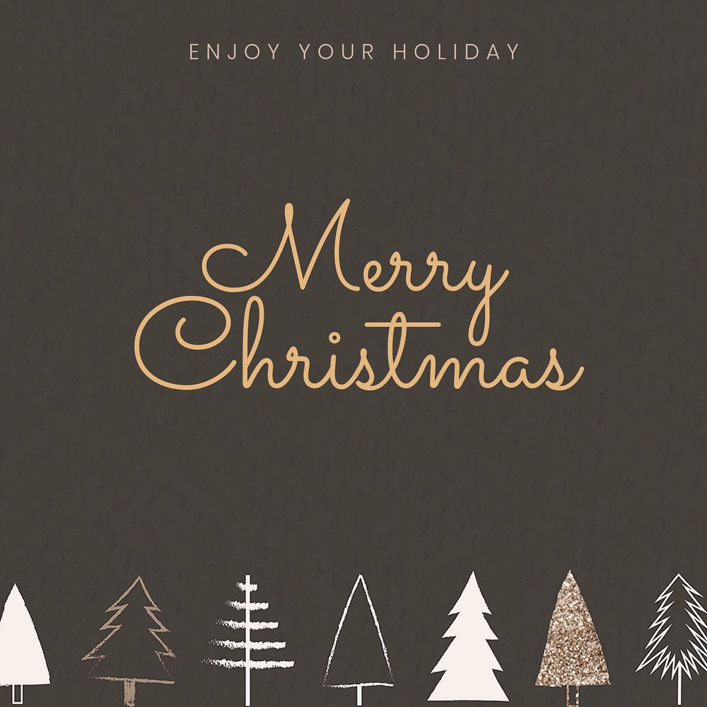 Merry Christmas Instagram post template, editable design