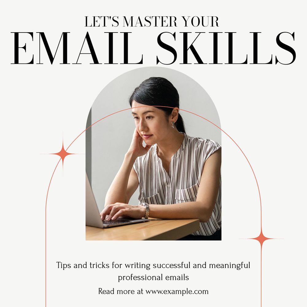 Email skills Instagram post template, editable design