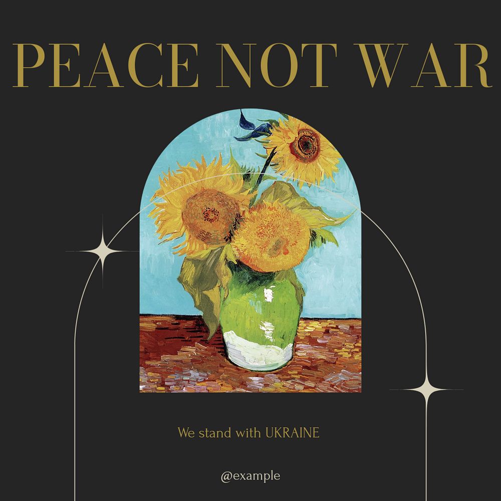 Peace not war Instagram post template, editable design