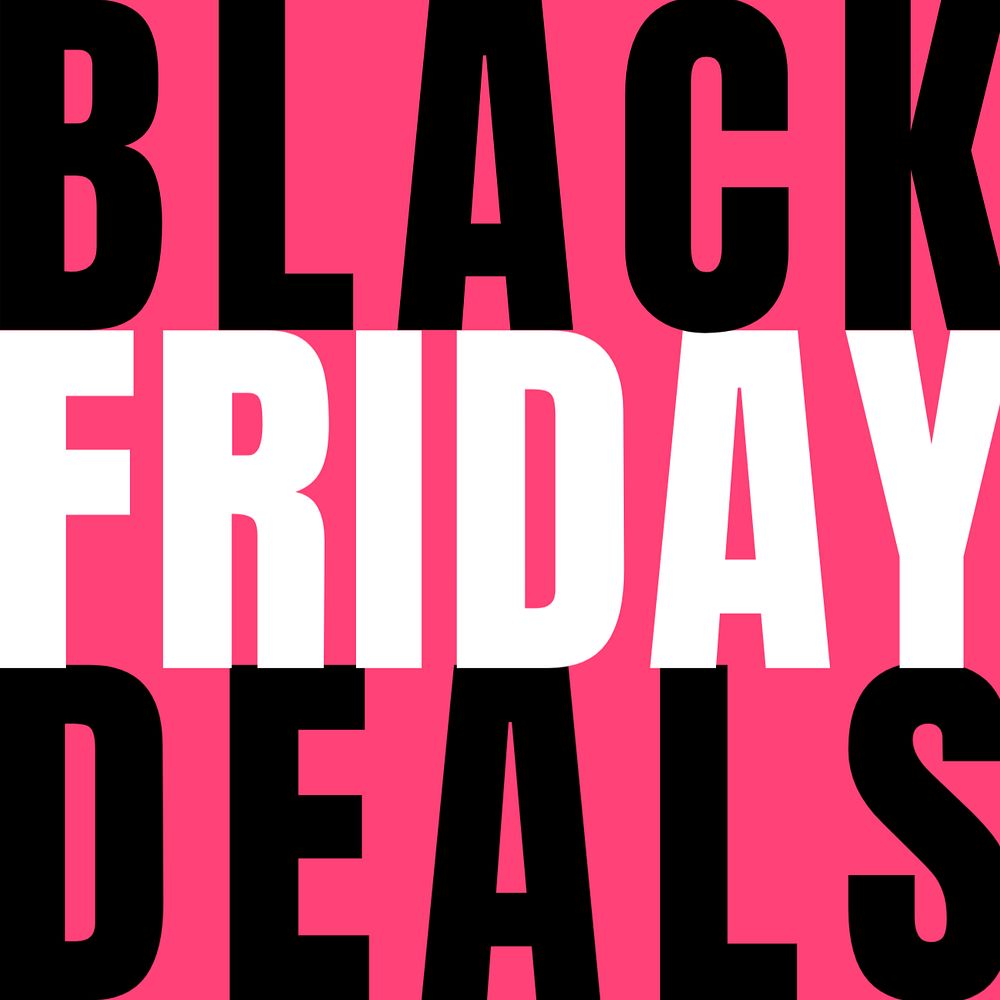 Black Friday instagram post template, pink design, editable text