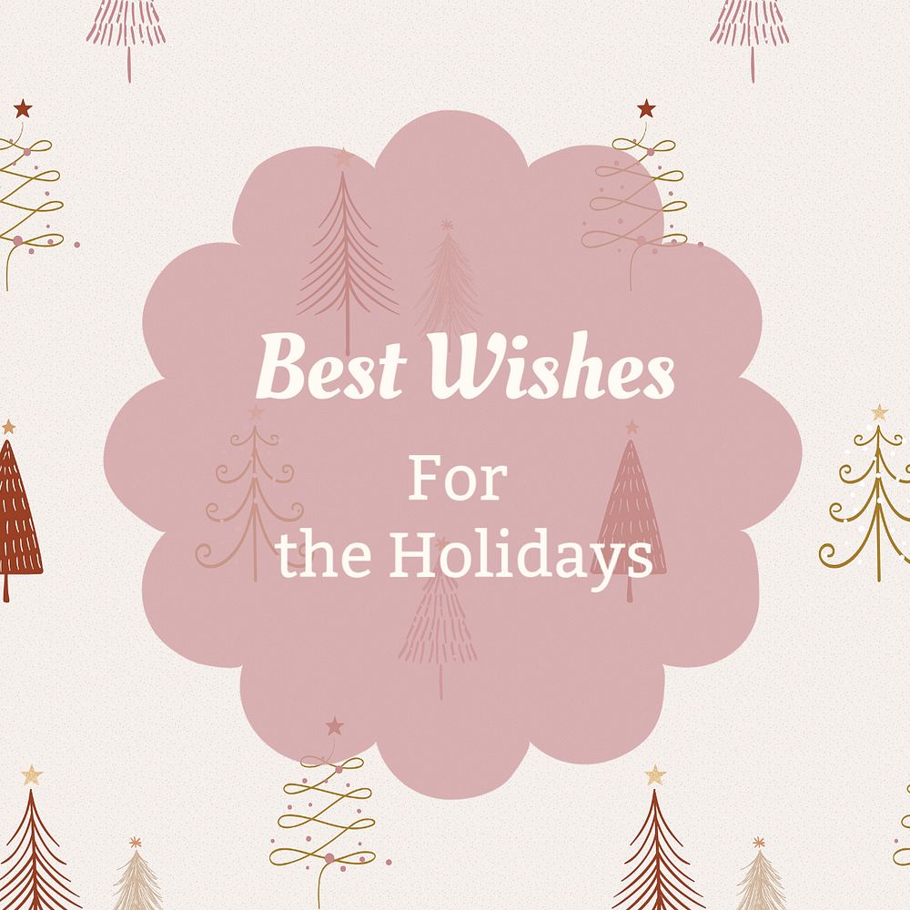 Holiday greetings Facebook story template, cute editable design