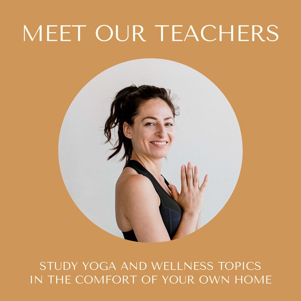 Yoga teacher Instagram post template, editable design