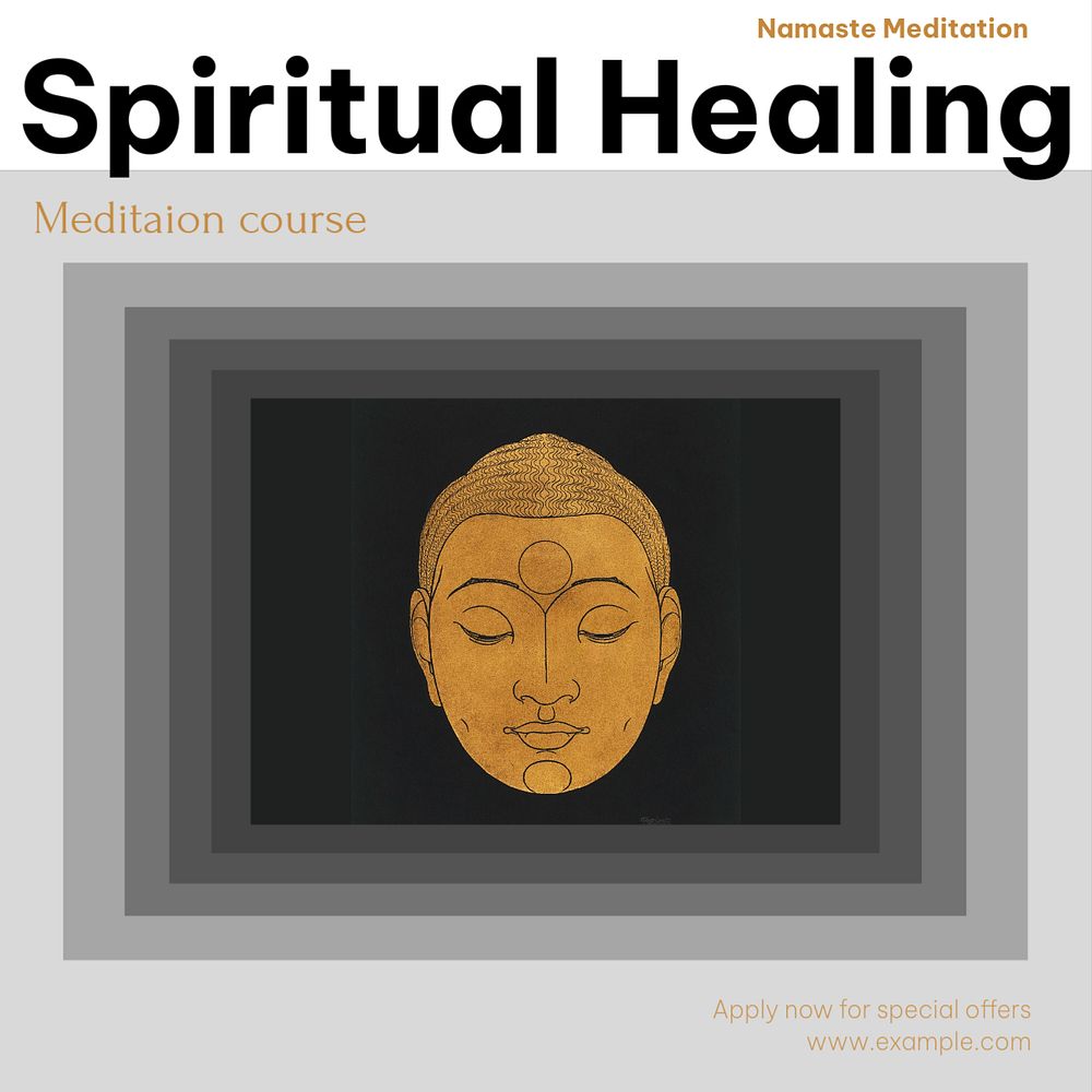 Spiritual healing Instagram post template, editable design