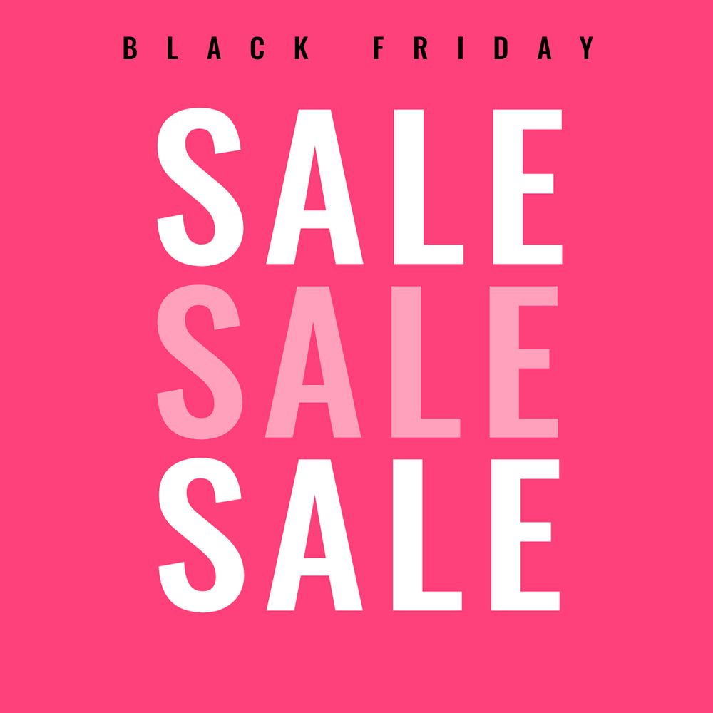 Black Friday instagram post template, pink design, editable text