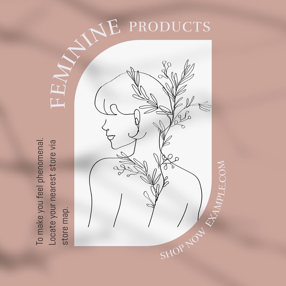 Feminine product Instagram post template, editable design