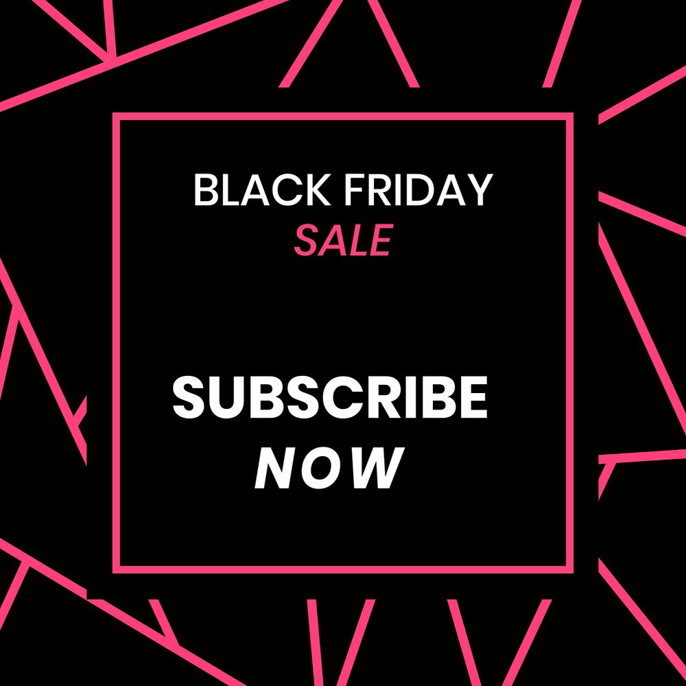 Black Friday instagram post template, pink funky design, editable text