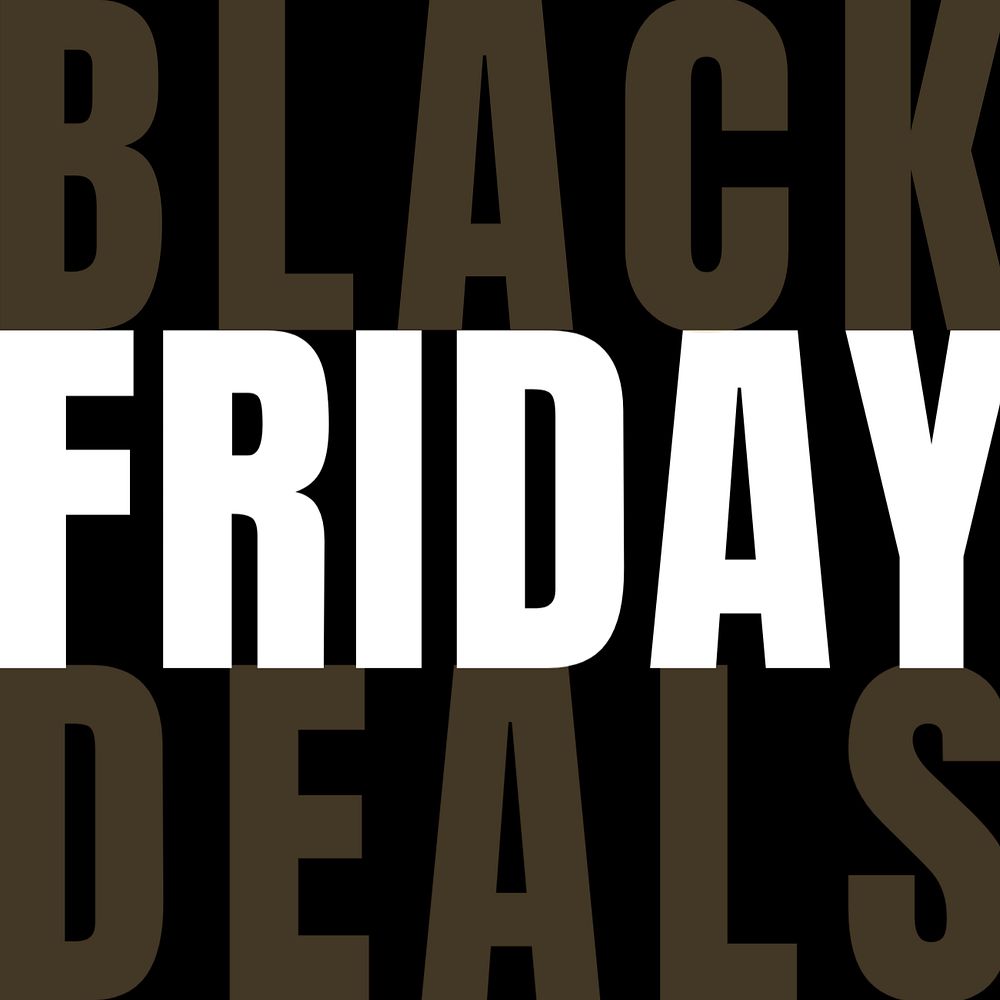 Black Friday instagram post template, dark design, editable text