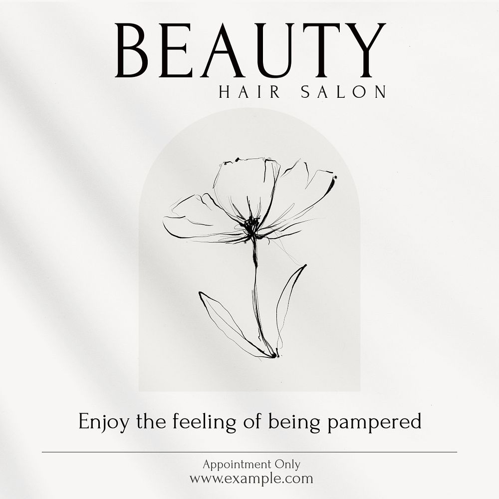 Beauty hair salon Instagram post template, editable design